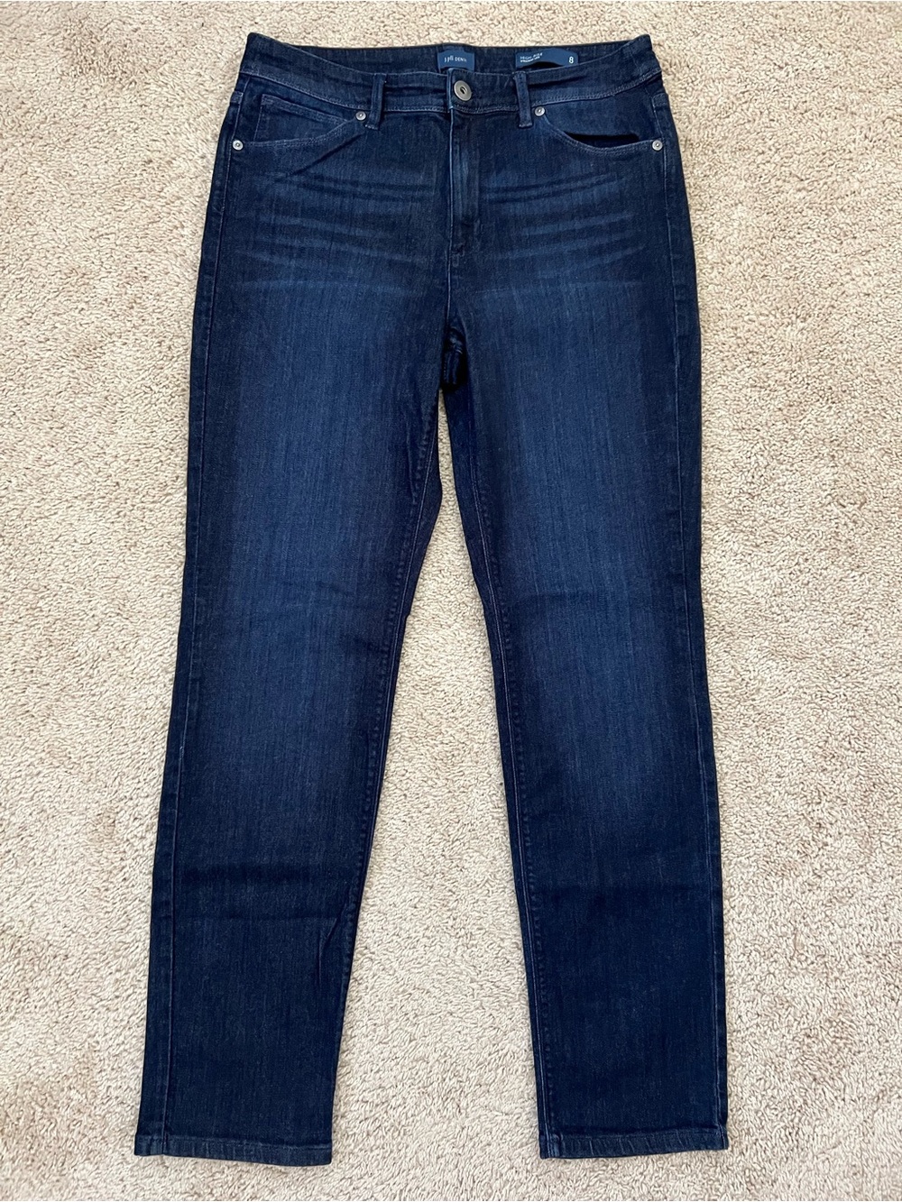 J. Jill Denim High-Rise Straight Leg Jeans Dark Wash Blue Size 8